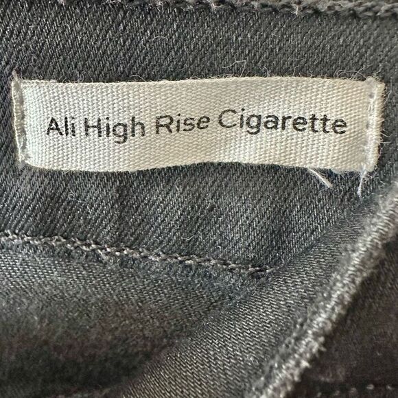 Frame Ali high rise cigarette black frayed hem jeans size 25 - Picture 8 of 13